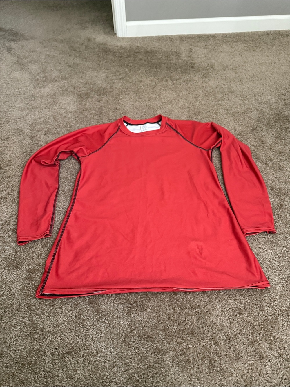 Womens Long Sleeve Athletic Shirt - Red